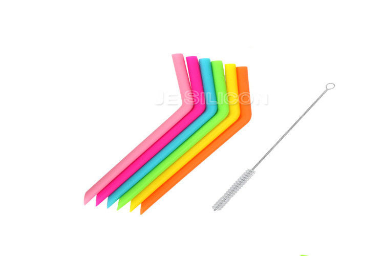 Foldable Smoothie Food Grade Silicone Straws Bubble Tea Bpa Free SGS Approval